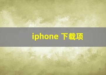 iphone 下载项